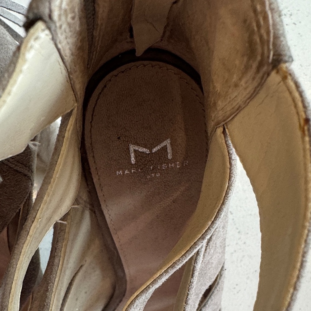 Marc Fisher Taupe Suede Cage High Heel! - Picture 4 of 6
